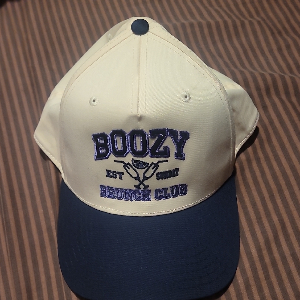 Brunch Club Cap - Cream and Blue